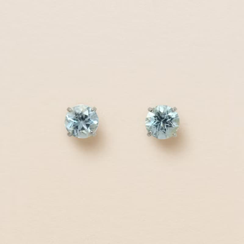 【Second Earrings】 鉑金海藍寶石耳環
