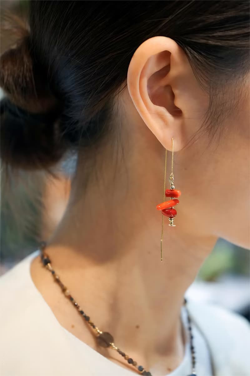 【生日禮物】COLE COOL原創珊瑚純銀耳線耳環 可拉長短