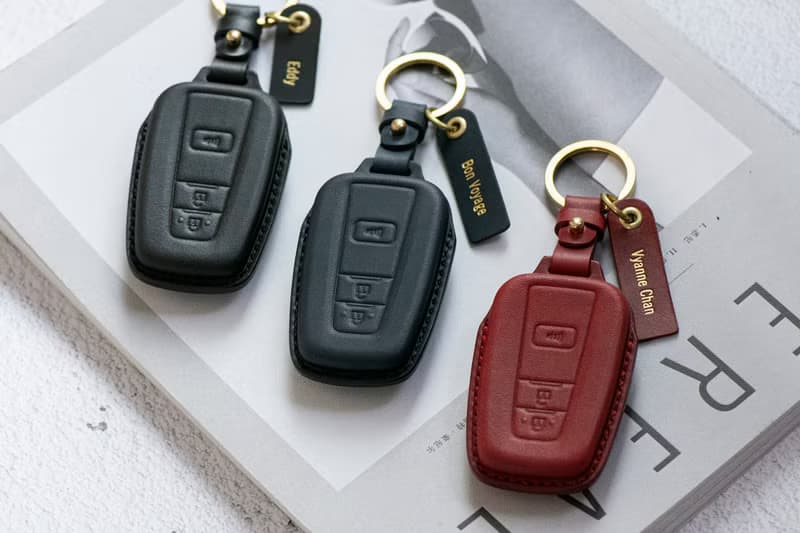 TOYOTA豐田汽車植鞣皮燙金鑰匙套/RAV4/YARIS/Camry/Altis/CROSS