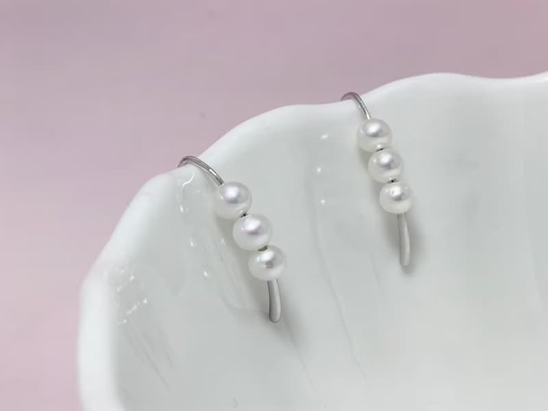 流云 天然淡水珍珠 極光炫彩 baby珠 耳環 耳鉤 耳飾