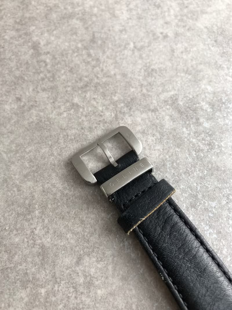 【 日本直送　名牌中古包 】CELINE セリーヌ 腕時計 ブラック クロノグラフ ブラゾン レザー クウォーツ vintage ヴィンテージ yvw3tu