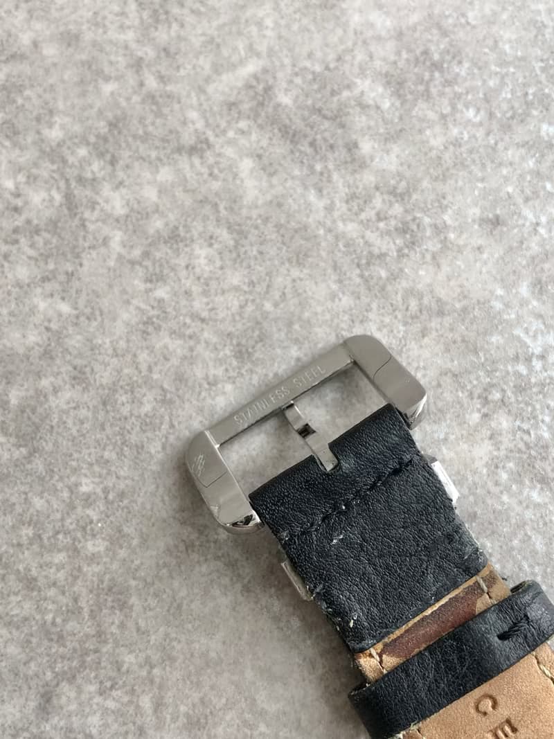 【 日本直送　名牌中古包 】CELINE セリーヌ 腕時計 ブラック クロノグラフ ブラゾン レザー クウォーツ vintage ヴィンテージ yvw3tu