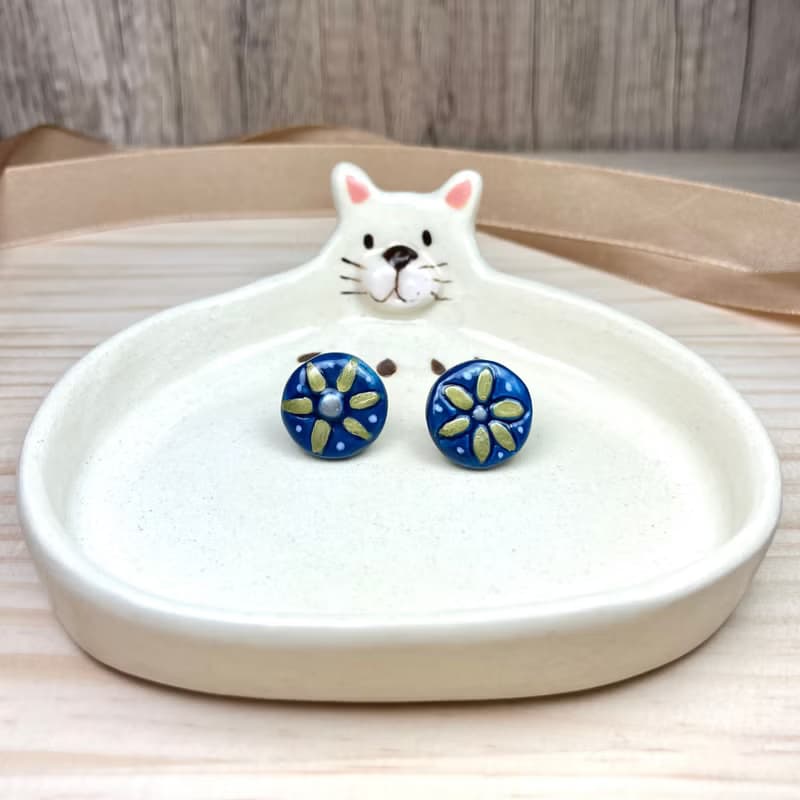 A Lu  花兒陶耳環/飾品/手作手繪 原創僅此一付