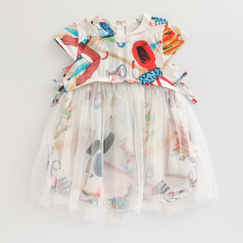 BIR  花版網紗連身裙