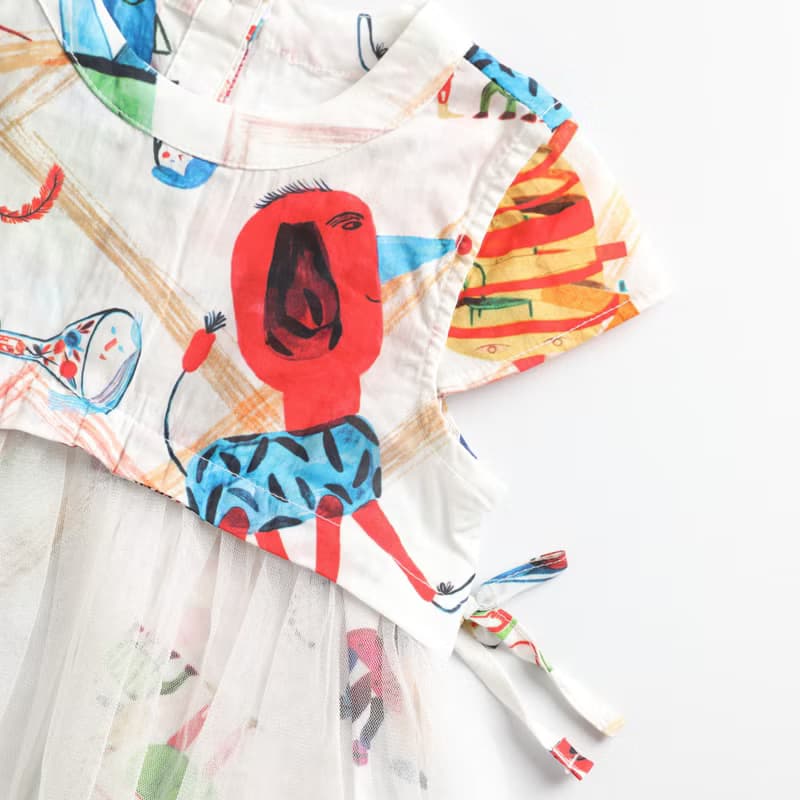 BIR  花版網紗連身裙