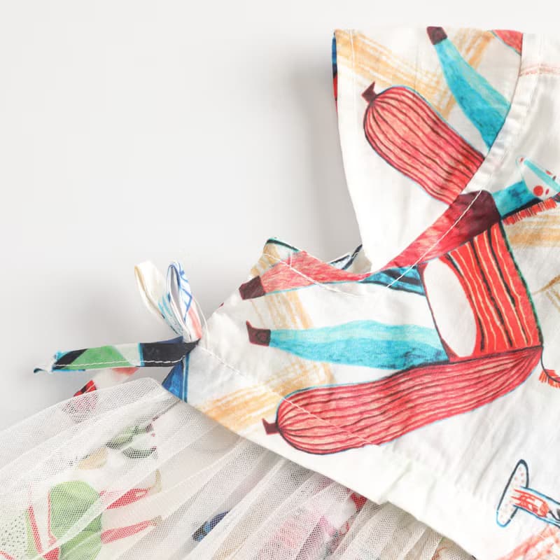 BIR  花版網紗連身裙