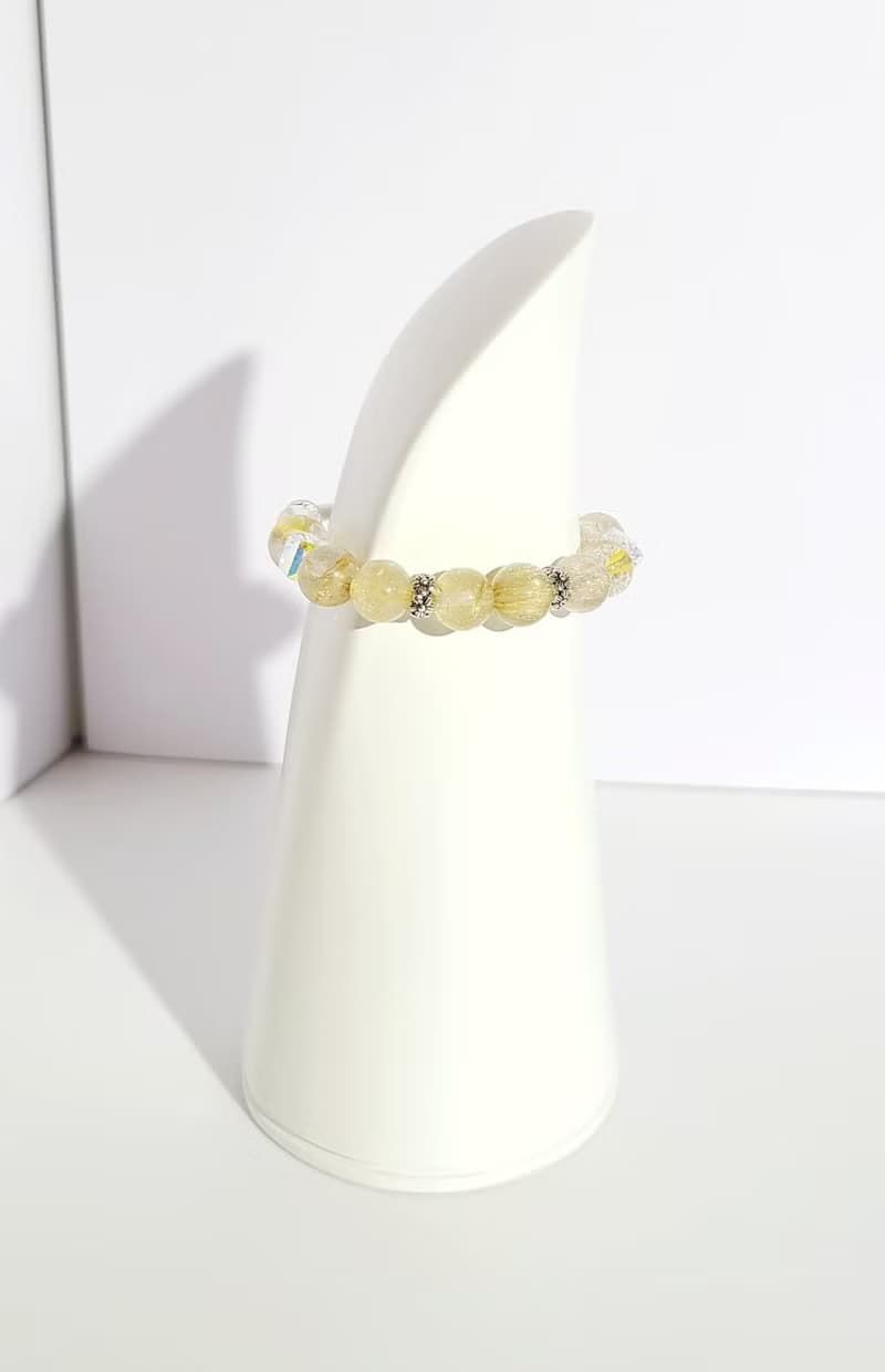 萌萌X財運 - 天然金髮晶手鍊/白水晶手鍊