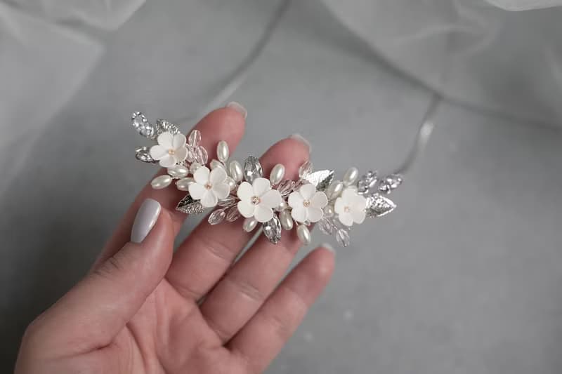 Flower bridal bracelet,necklace, earrings, Pearl wedding floral jewelry set