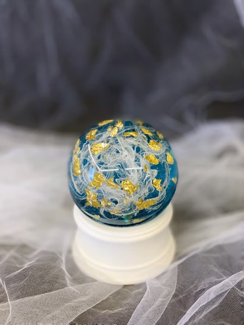 輕奢風水晶球蠟燭連擴香底座 | 手工香氛蠟燭