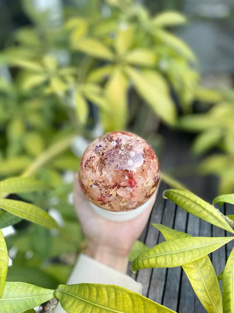 輕奢風水晶球蠟燭連擴香底座 | 手工香氛蠟燭