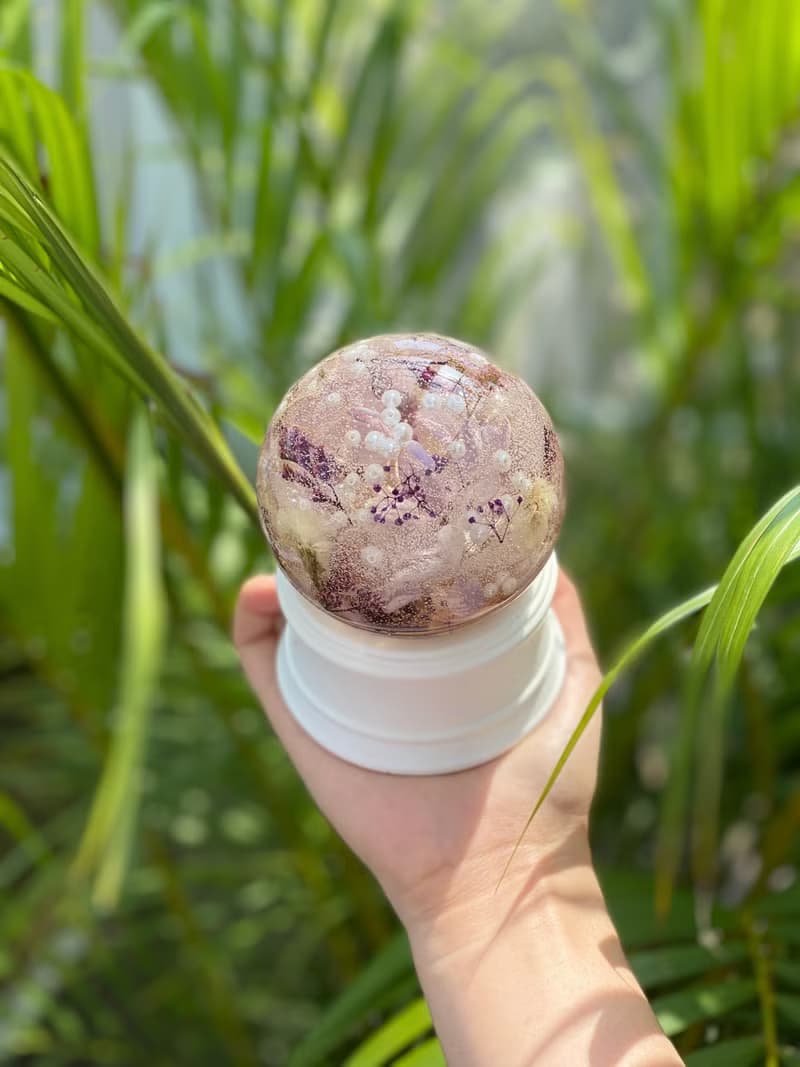 輕奢風水晶球蠟燭連擴香底座 | 手工香氛蠟燭