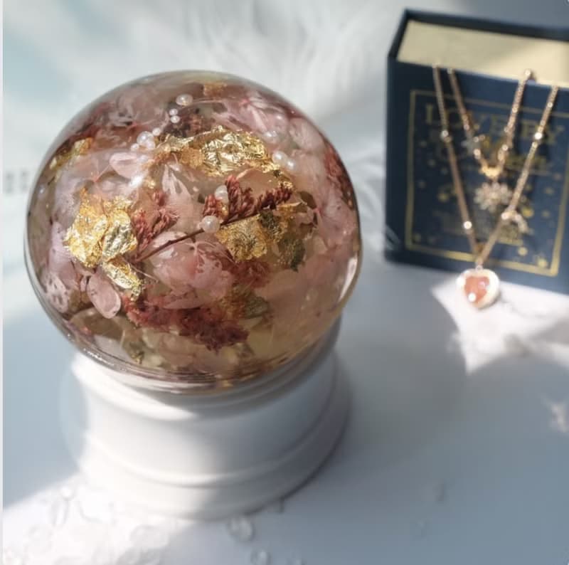 輕奢風水晶球蠟燭連擴香底座 | 手工香氛蠟燭