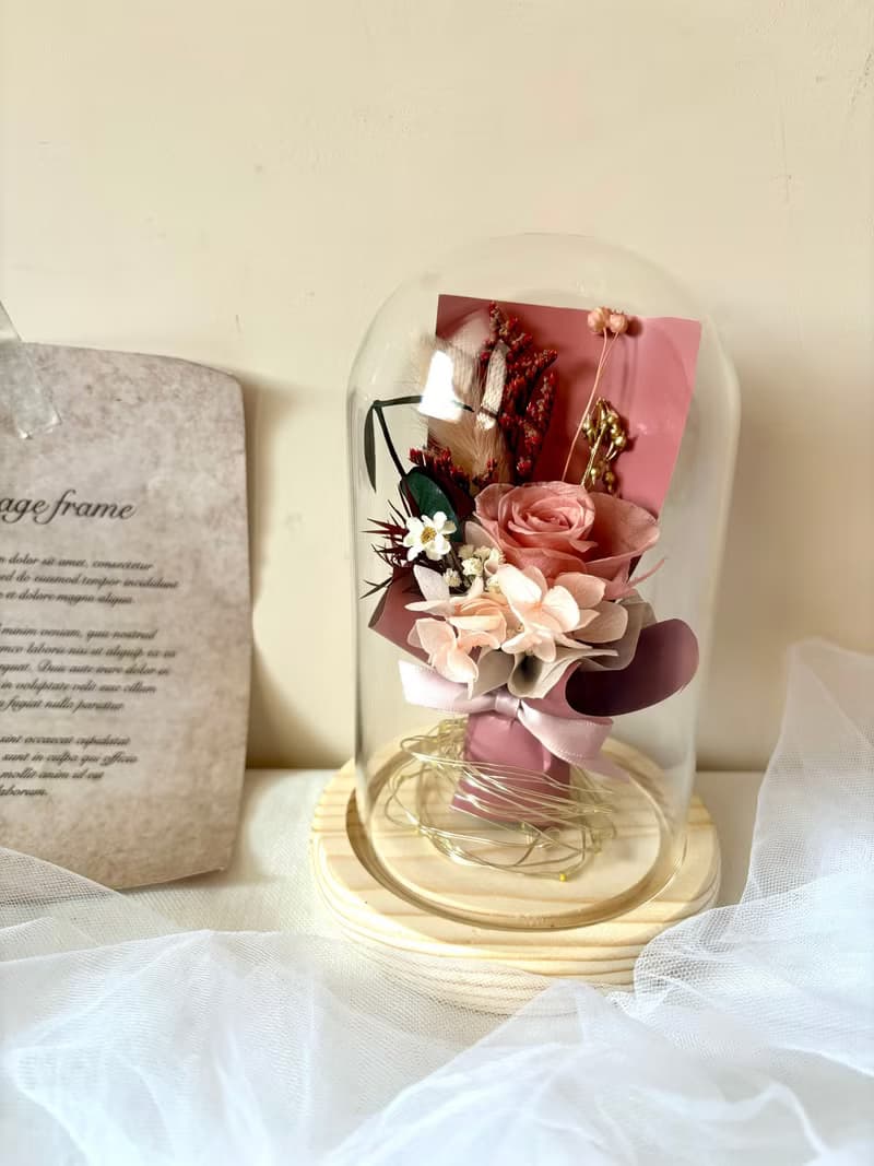 sueing_blossom 永生玫瑰花束玻璃罩