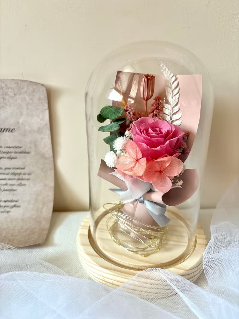 sueing_blossom 永生玫瑰花束玻璃罩