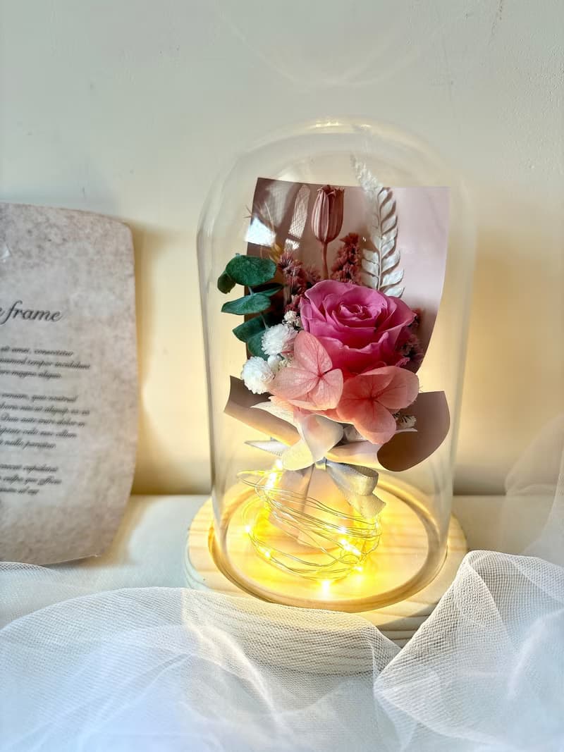 sueing_blossom 永生玫瑰花束玻璃罩