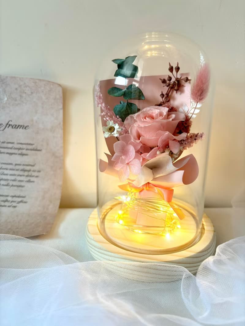 sueing_blossom 永生玫瑰花束玻璃罩