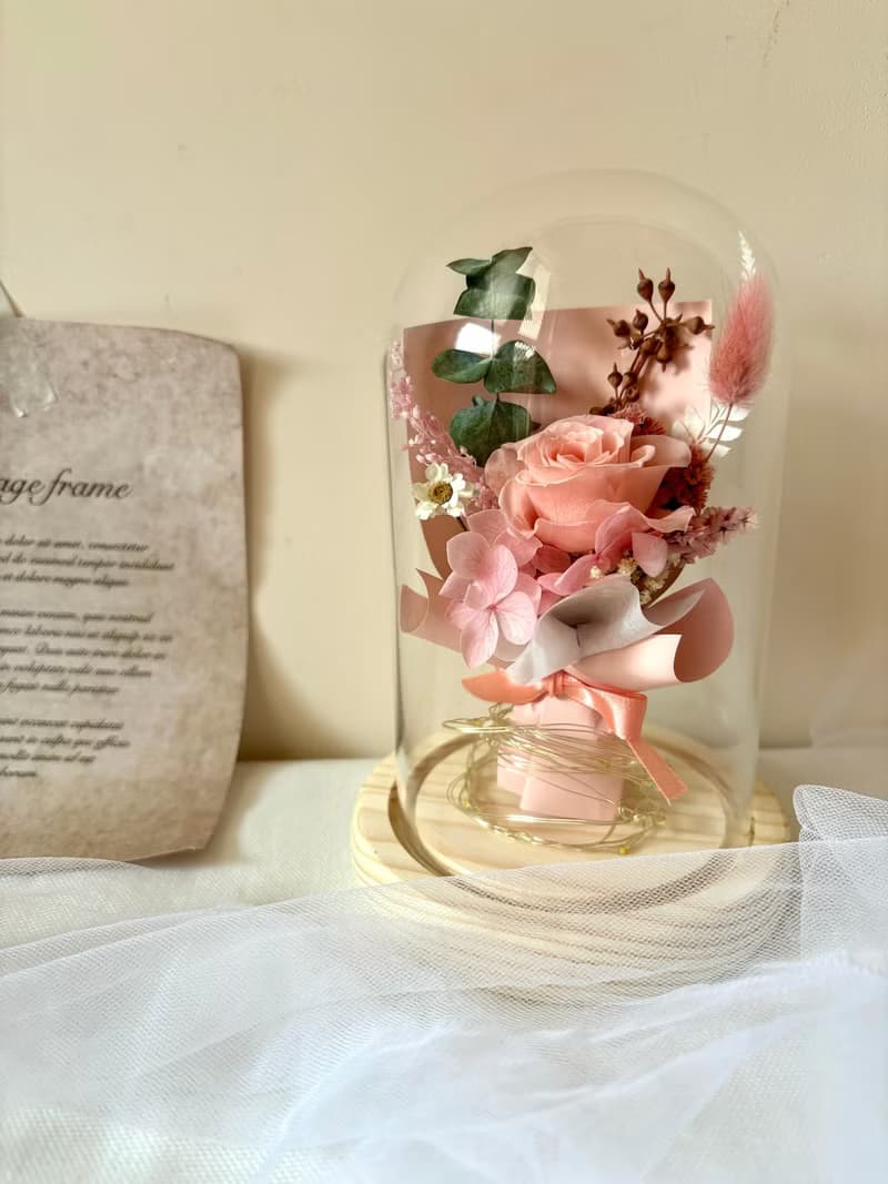 sueing_blossom 永生玫瑰花束玻璃罩