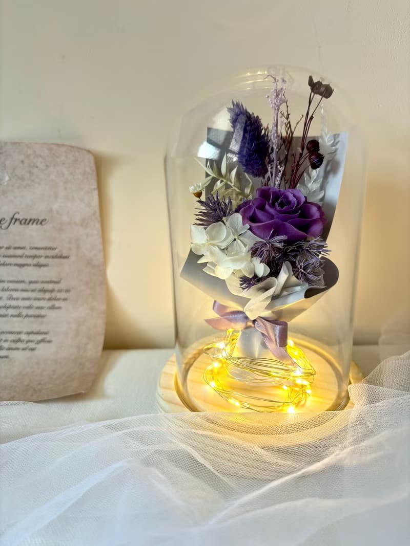 sueing_blossom 永生玫瑰花束玻璃罩