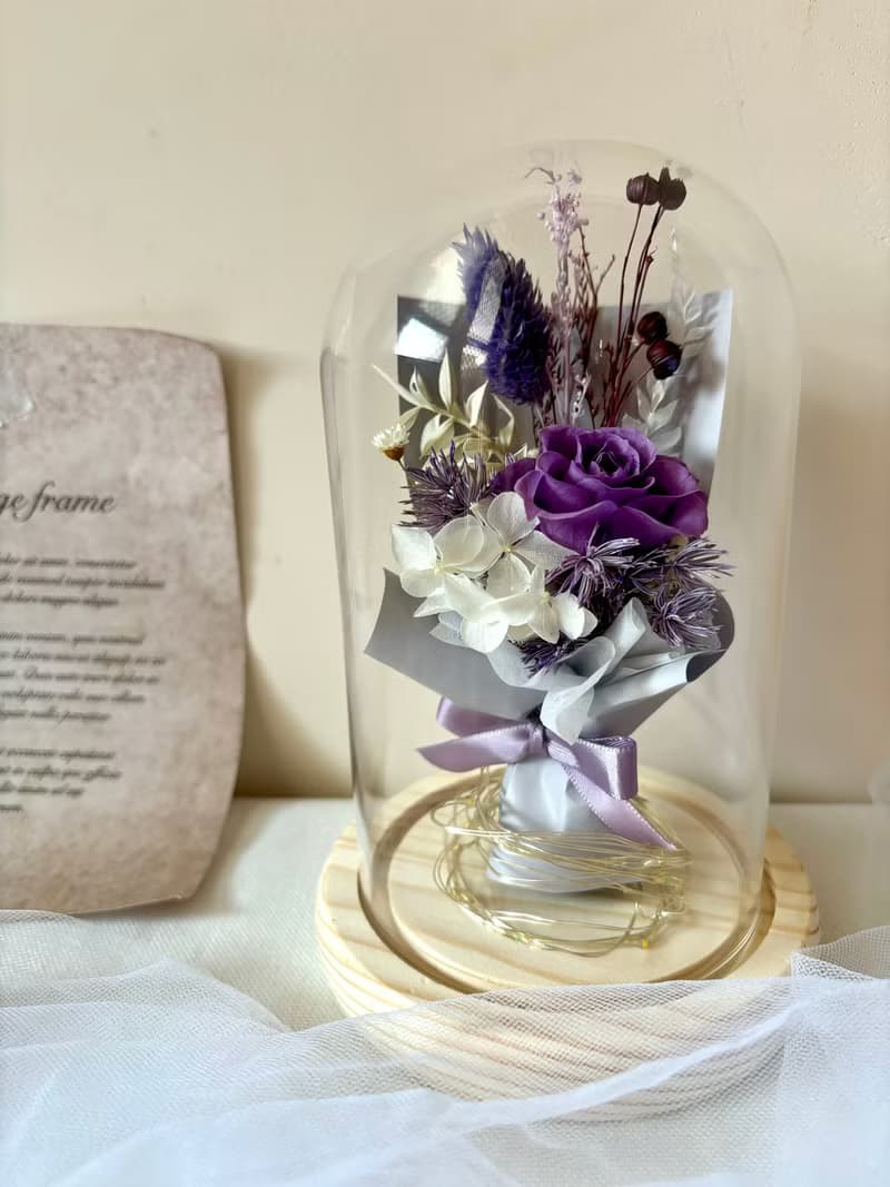 sueing_blossom 永生玫瑰花束玻璃罩