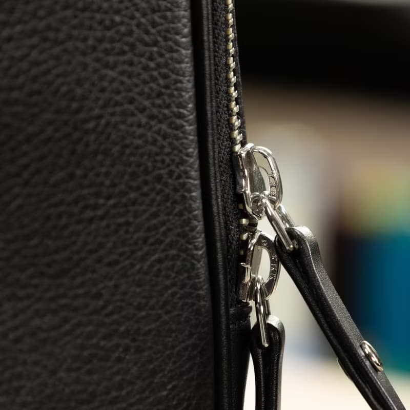 Slim Leather Briefcase Black for Men