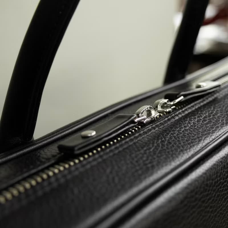 Slim Leather Briefcase Black for Men