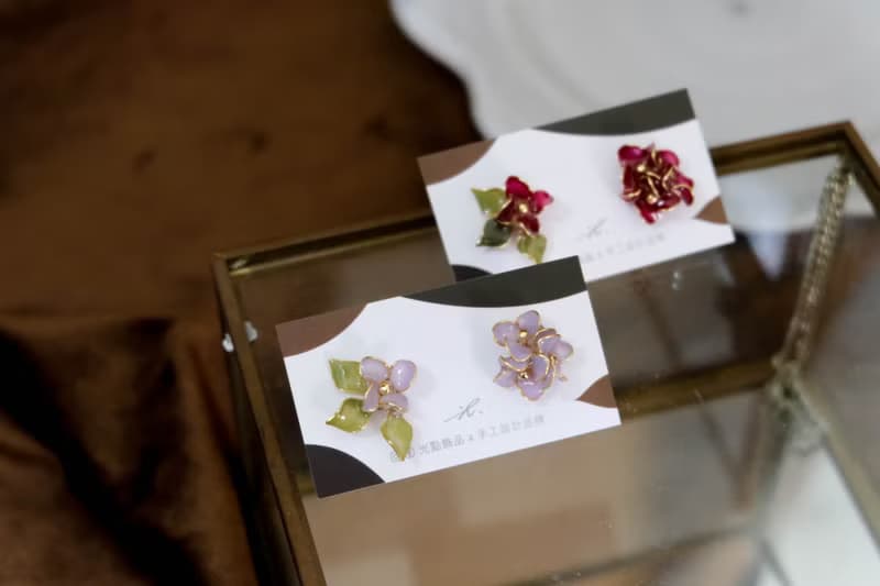 耳針x耳夾水晶花_春日(兩色)_光點飾品
