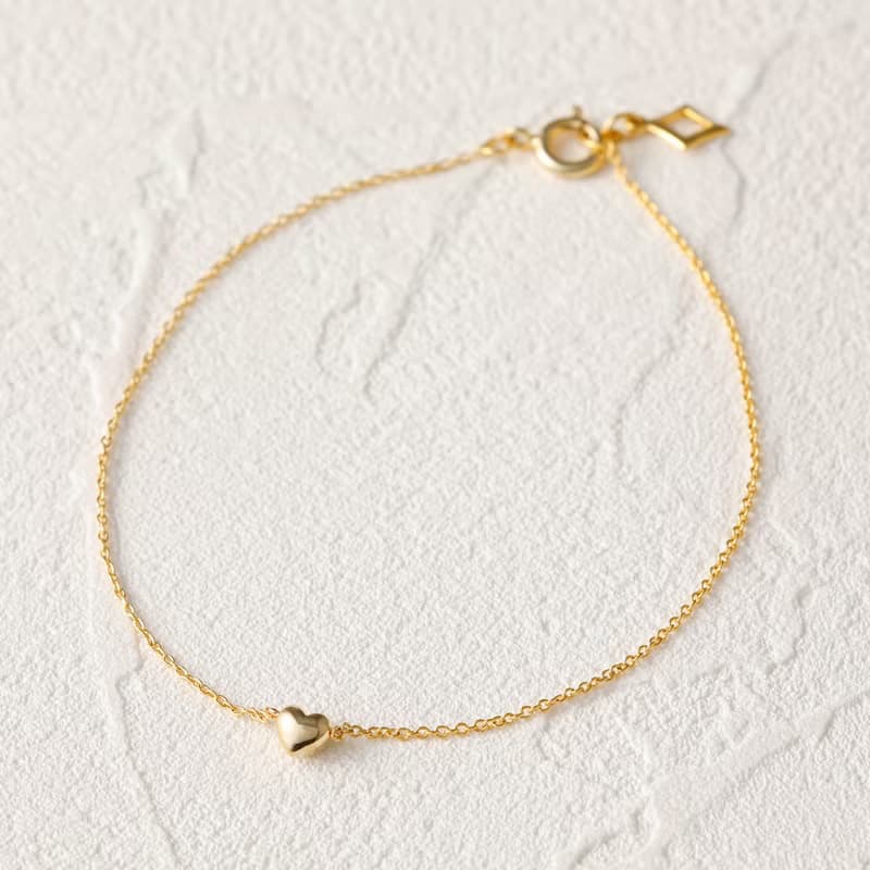 tiny heart bracelet GD ニッケルフリーブレスレット　小さなハートのブレスレット　ゴールド