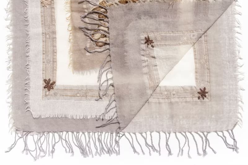 喀什米爾Cashmere/水煮羊毛披肩/針織圍巾/刺繡圍巾/羊絨披巾-花