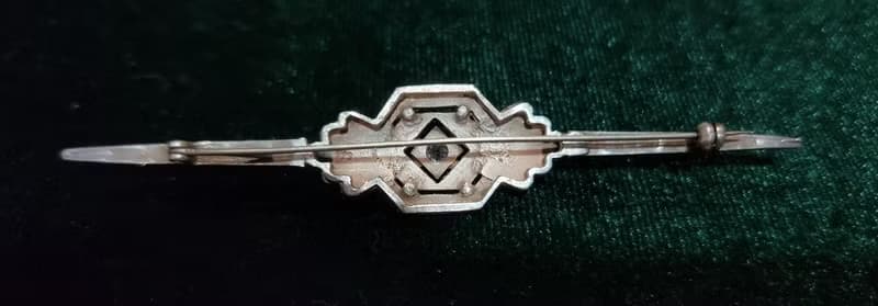 ART DECO裝飾藝術風格鋯石歐美古董純銀胸針【畢業禮物】聖誕禮盒