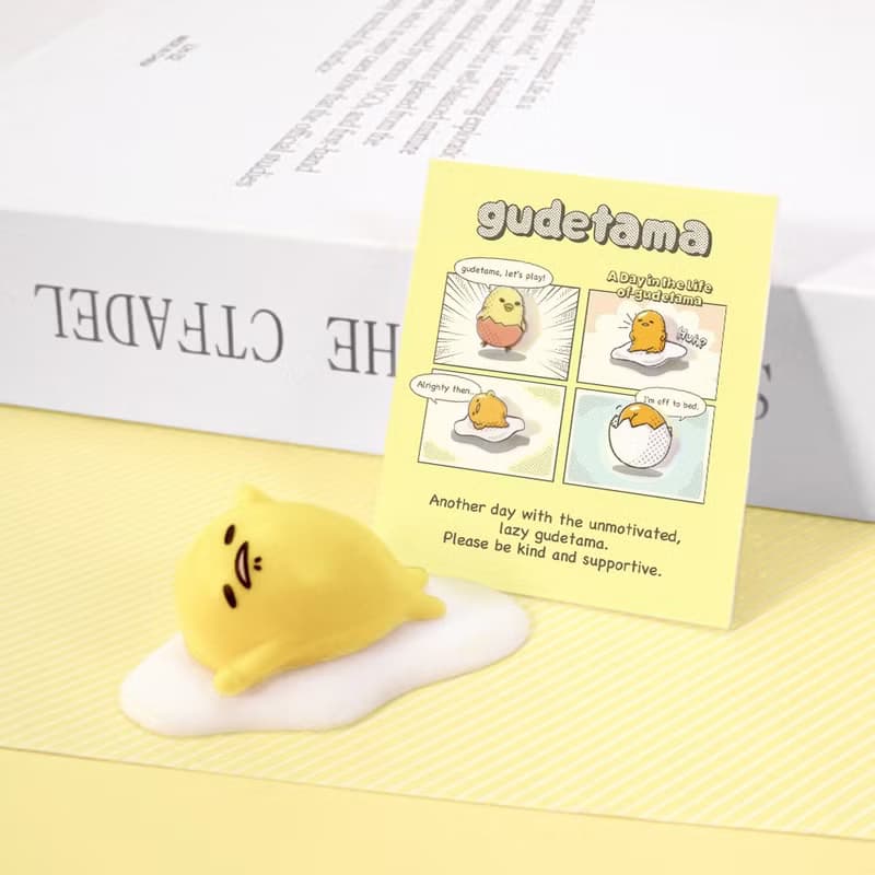 Gudetama經典系列-蛋黃哥造型耳環組-漫畫款