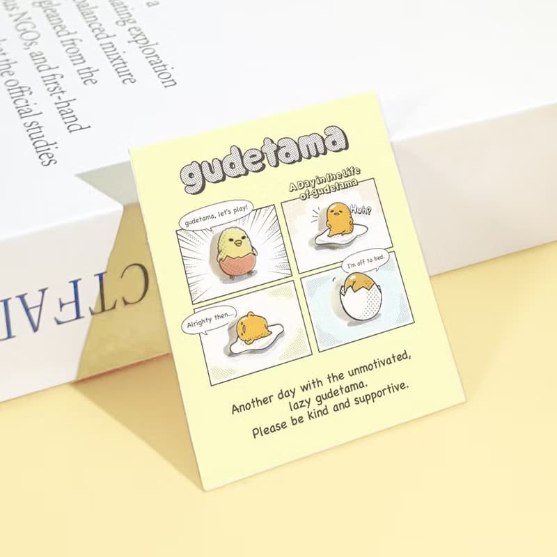 Gudetama經典系列-蛋黃哥造型耳環組-漫畫款