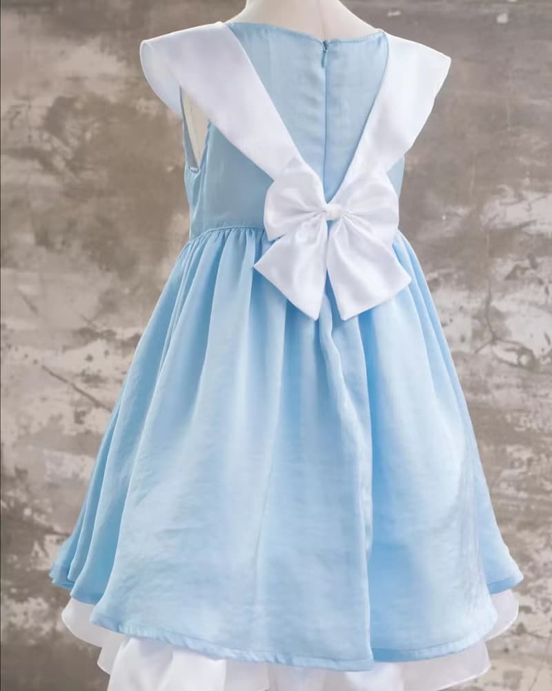女童藍色公主手作洋裝禮服