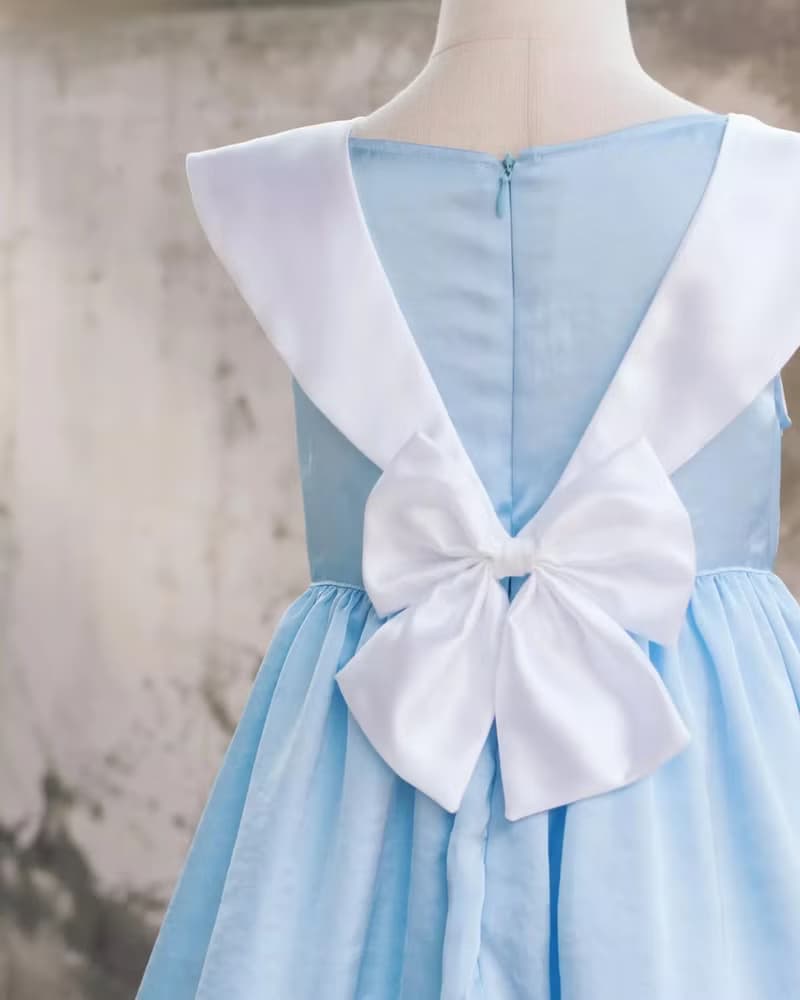 女童藍色公主手作洋裝禮服