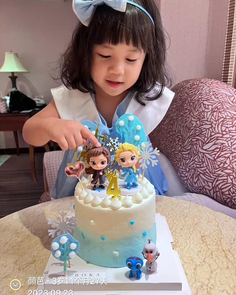 女童藍色公主手作洋裝禮服