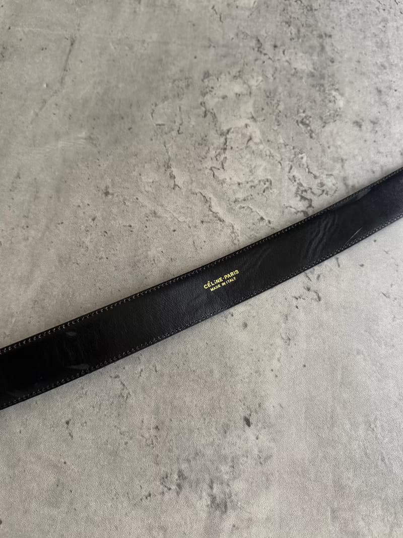 中古正品 Celine 凱旋門扣 真皮腰帶 80cm 意大利製