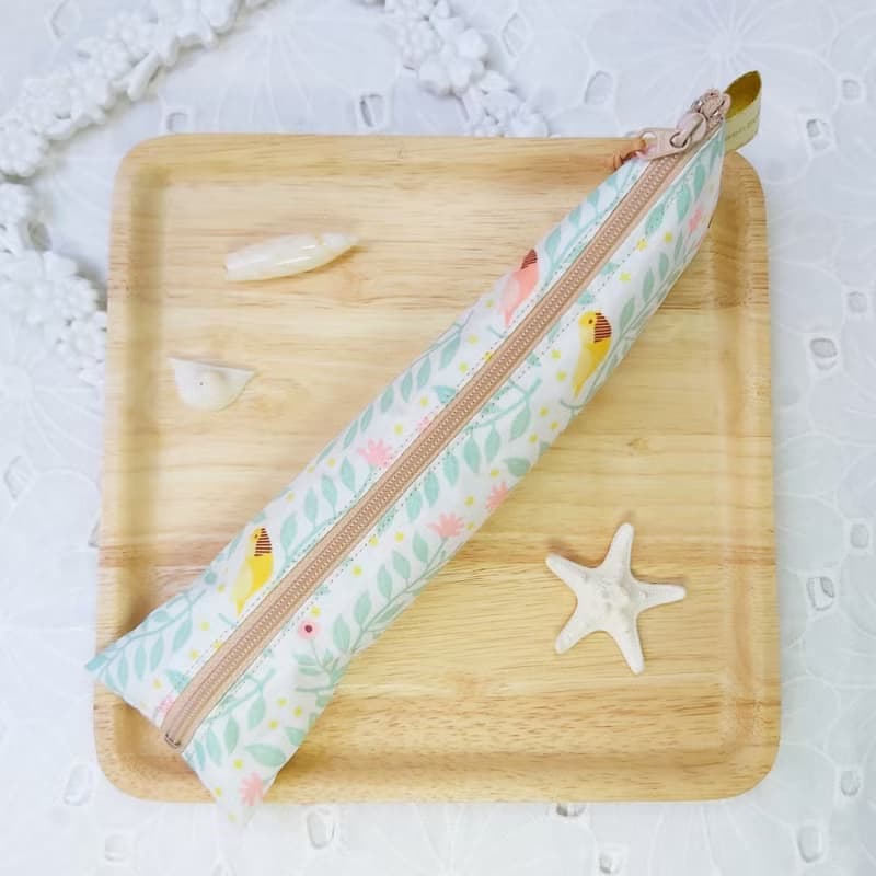 韓國森林小鳥防水布拉鍊立體餐具袋