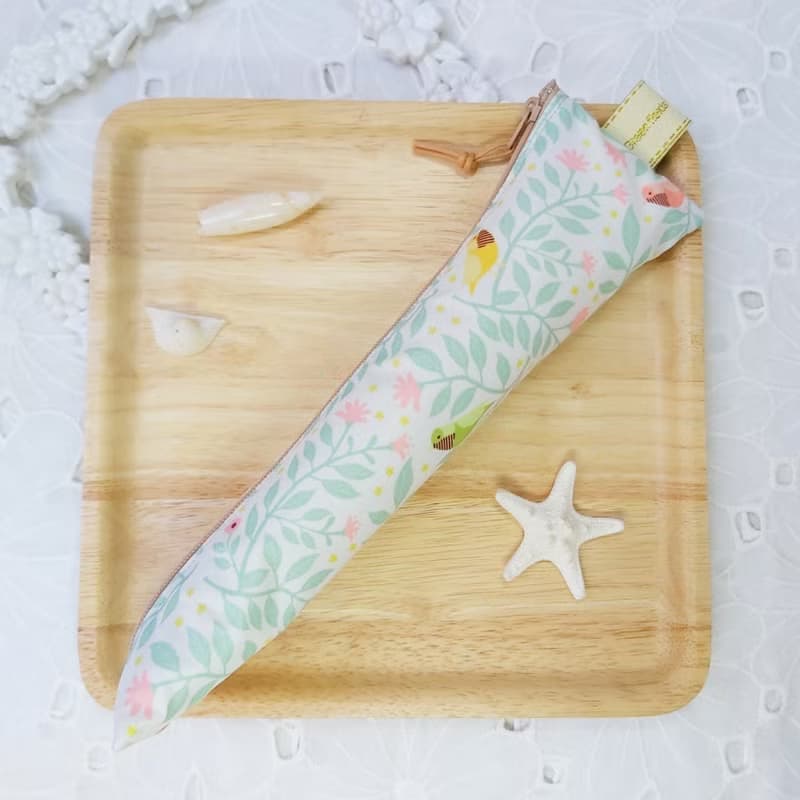 韓國森林小鳥防水布拉鍊立體餐具袋