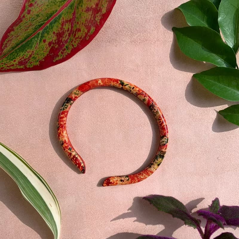 Texture Ivory Cuff Bracelet (unique, handmade, leather bracelet , 2024)