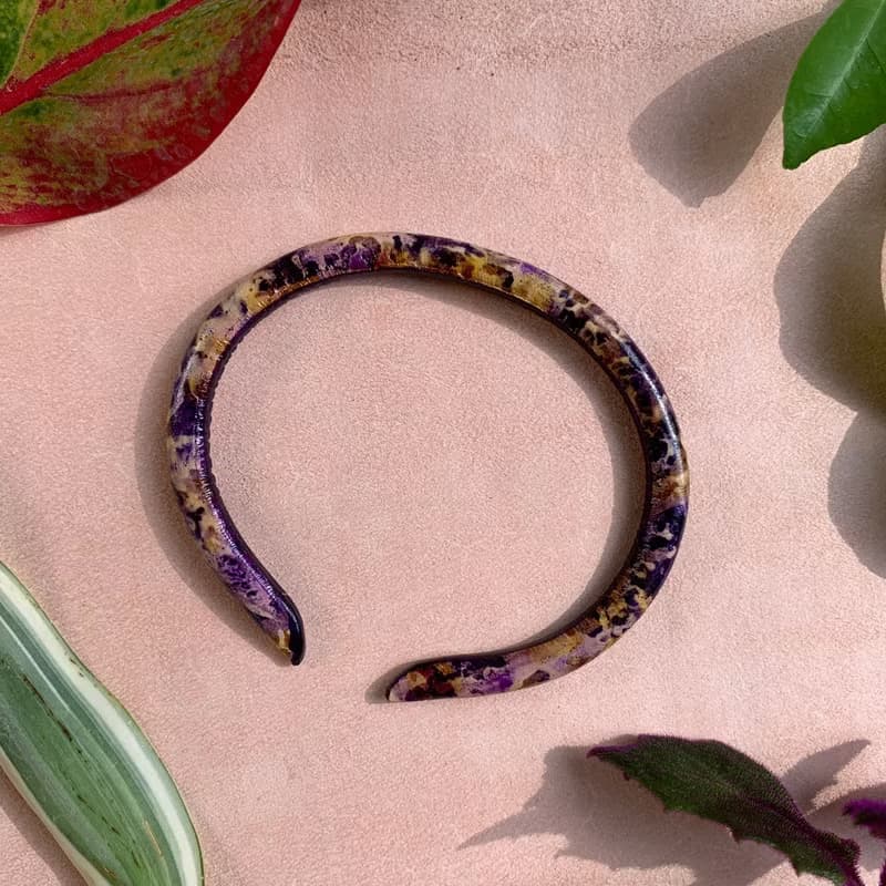 Texture Ivory Cuff Bracelet (unique, handmade, leather bracelet , 2024)