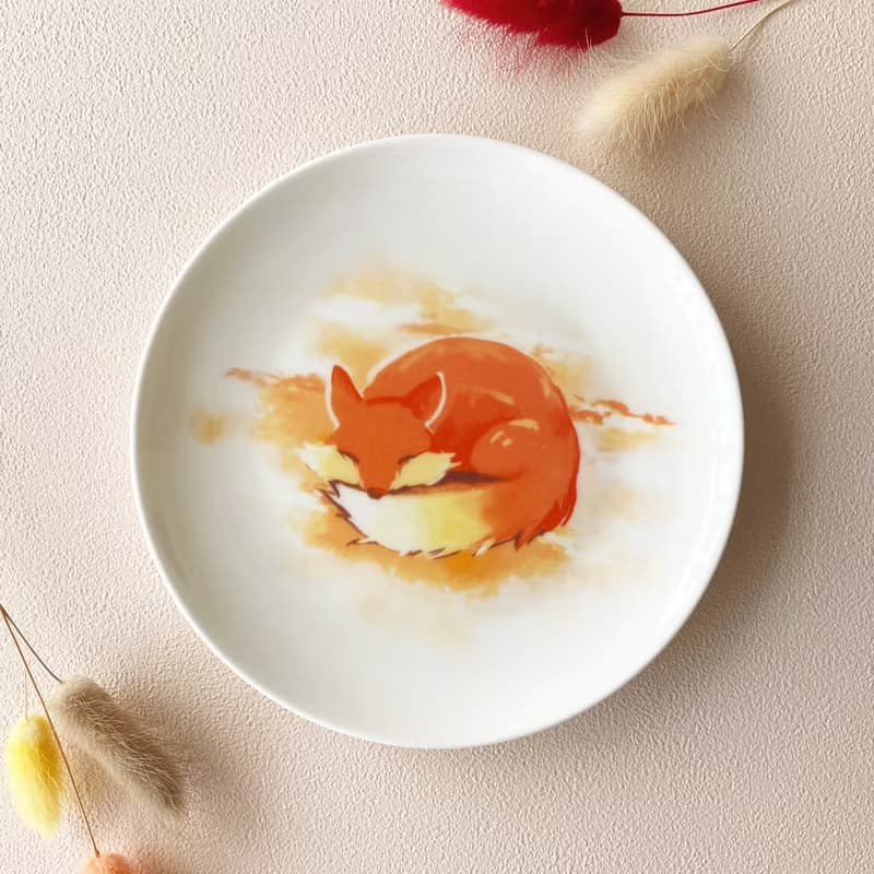夢中的狐狸6.5吋盤 生日禮物 交換禮物 可愛動物 聖誕節禮物