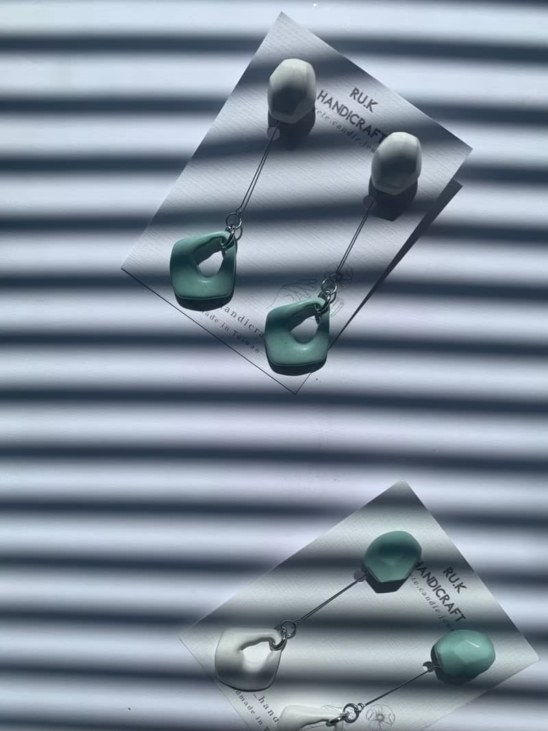 復古垂墜系列-兩穿式水泥耳飾 耳釘可單獨配戴