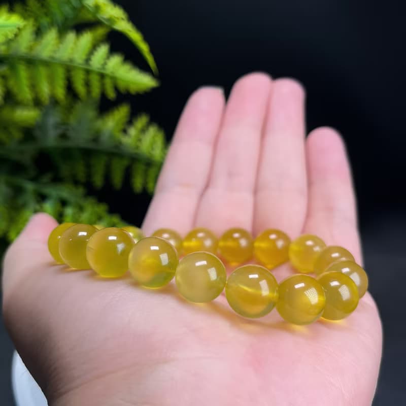 高品質優選天然澳洲金葡萄石手串冰種透體黃金葡萄石手錬單圈11mm