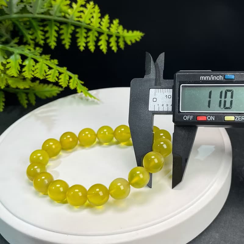 高品質優選天然澳洲金葡萄石手串冰種透體黃金葡萄石手錬單圈11mm