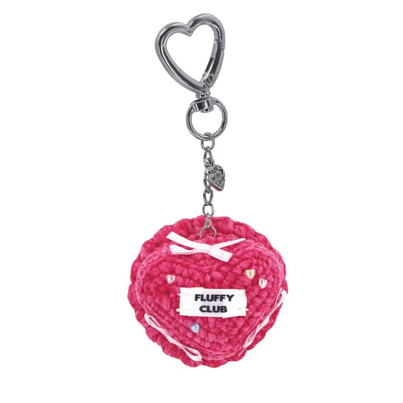 HEART LOVE  MINI CAKE  KEYCHAIN (RASPBERRY PINK CREAM)