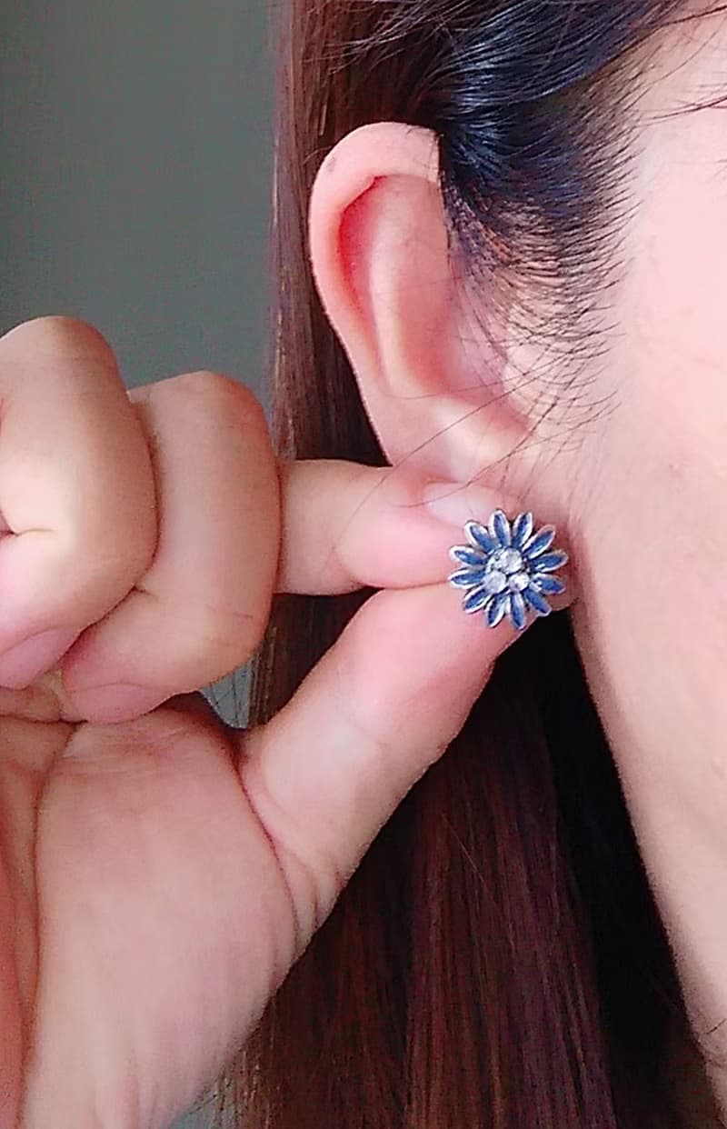Vintage Jewelry 西洋古董飾品 小巧 小雛菊 小花卉 針式耳環