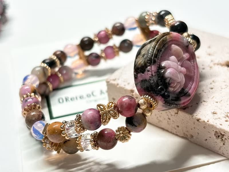 【ORere.oC】 偶蕊原創飾驗室 l 薔薇輝。玫瑰花 l 雙排手環