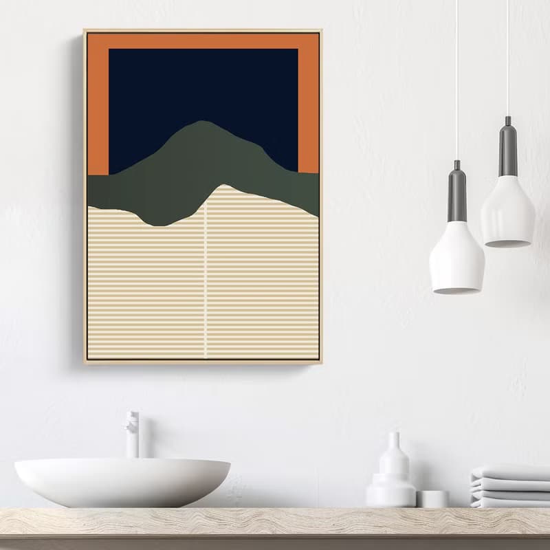 幾何 • 青山/邊櫃擺設/幾何掛畫/青山/日式/北歐風/簡約/竹簾