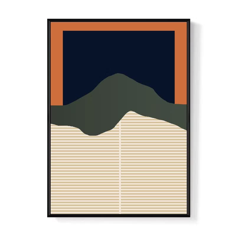 幾何 • 青山/邊櫃擺設/幾何掛畫/青山/日式/北歐風/簡約/竹簾