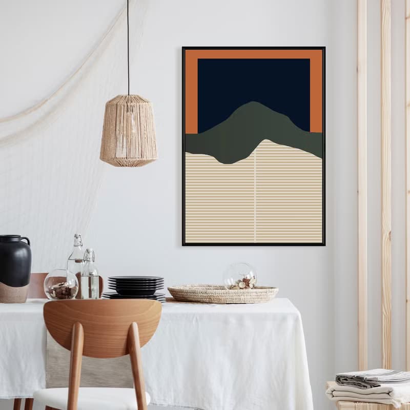 幾何 • 青山/邊櫃擺設/幾何掛畫/青山/日式/北歐風/簡約/竹簾