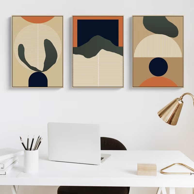 幾何 • 青山/邊櫃擺設/幾何掛畫/青山/日式/北歐風/簡約/竹簾